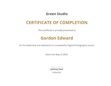 Free Digital Photography Certificate Template to Edit Online