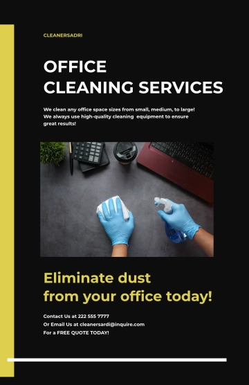 Free Office Cleaning Services Poster Template to Edit Online