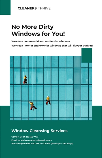 Free Window Cleaning Services Poster Template to Edit Online