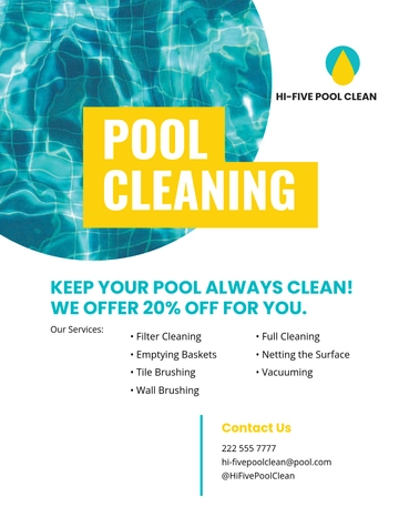 Free Pool Cleaning Service Flyer Template to Edit Online | Template.net