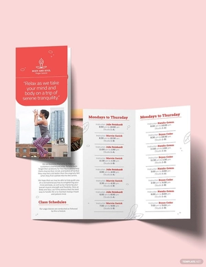 Yoga Instructor Tri-Fold Brochure Template