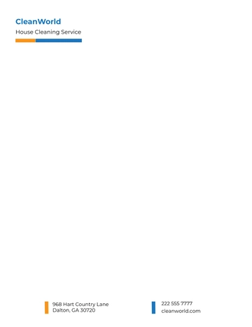 Free House Cleaning Service Company Letterhead Template to Edit Online
