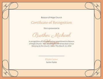 Free Recognition Church Certificate Template to Edit Online | Template.net