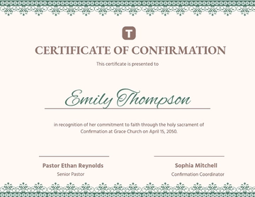 Free Confirmation Church Certificate Template to Edit Online | Template.net