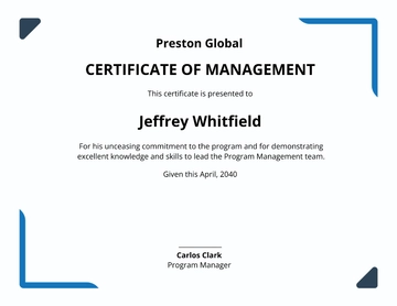 Free Program Management Certificate Template to Edit Online