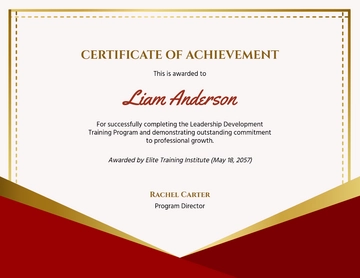Free Training Program Achievement Certificate Template to Edit Online