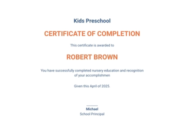 Free Nursery Graduation Certificate Template to Edit Online