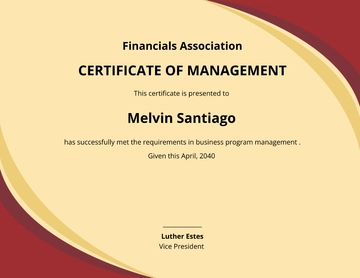 Free Business Program Management Certificate Template to Edit Online