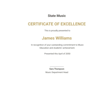 Free Music Recording Certification Template to Edit Online