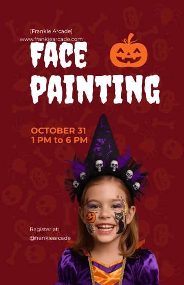 Free Halloween Face Painting Poster Template to Edit Online