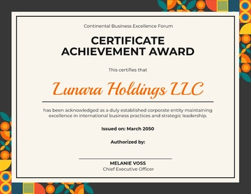 Free Corporate Award Certificate Template to Edit Online | Template.net