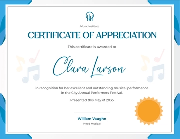 Free Music Diploma Certificate Template to Edit Online