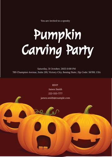 Free Pumpkin Carving Party Invitation Template to Edit Online