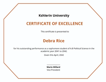 Free University Certificate Sample Template to Edit Online