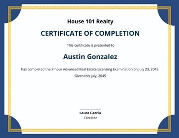 Free Real Estate License Certificate Template to Edit Online