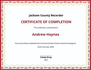 Free Real Estate Investment Certificate Template to Edit Online