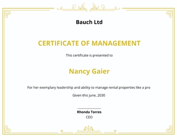 Free Certificate In Property Management Template to Edit Online