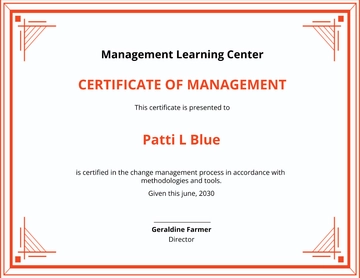 Free Change Management Certificate Template to Edit Online