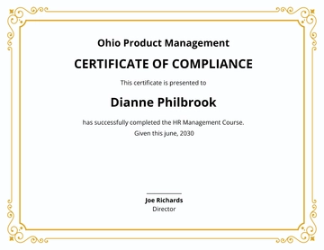 Free Human Resource Management Certificate Template to Edit Online