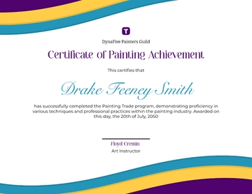 Free Painting Trade Certificate Template to Edit Online