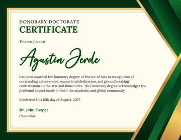 Free Honorary Doctorate Certificate Template to Edit Online