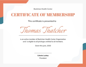 Free Editable Medical Membership Certificate Template to Edit Online