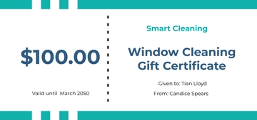 Free Window Cleaning Gift Certificate Template to Edit Online