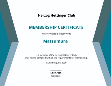 Free Sample  Club Membership Certificate Template to Edit Online