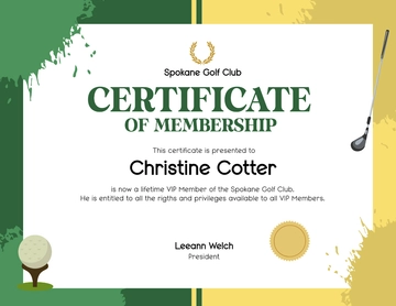 Free Sports Membership Certificate Template to Edit Online