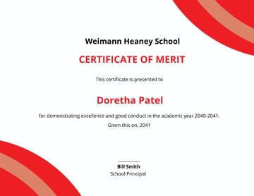 Free Merit Certificate For Students Template to Edit Online