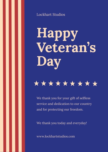 Free Veterans Day Thank You Card Template to Edit Online