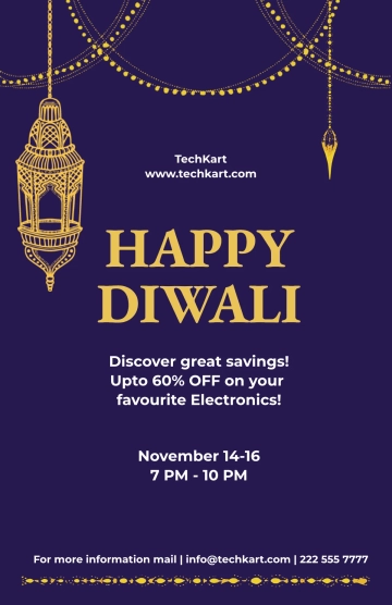 Free Diwali Poster Template to Edit Online