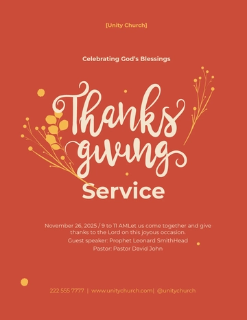 Free Thanksgiving Service Church Flyer Template to Edit Online | Template.net