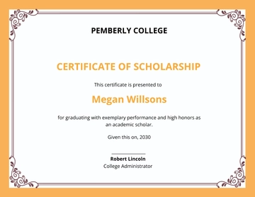 Free Scholarship Information For Certificate Template to Edit Online
