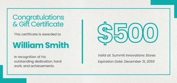 Free Congratulations Gift Certificate Template to Edit Online | Template.net