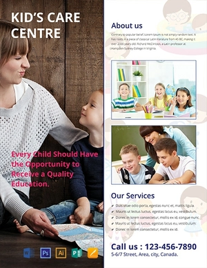 Kid's Care Advertising Flyer Template