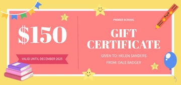 Free Gift Certificate for Kids Template to Edit Online