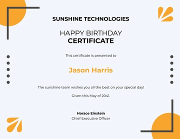 Free Happy Birthday Certificate Template to Edit Online