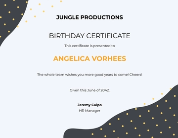 Free Printable Birthday Certificate Template to Edit Online