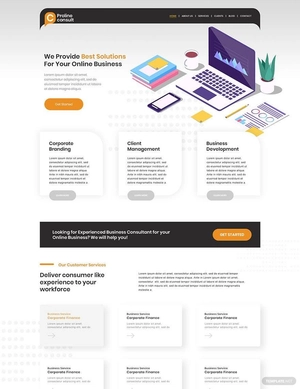 Business Consultant PSD Landing Page Template