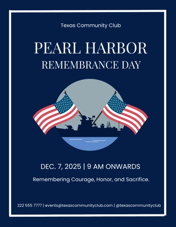 Free Pearl Harbor remembrance Day flyer template to Edit Online