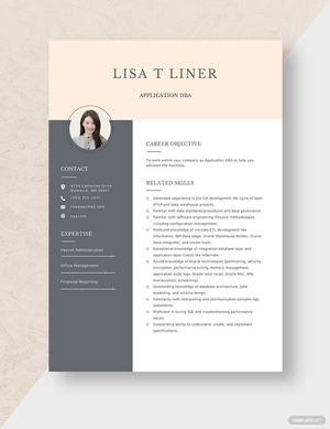 Application DBA Resume