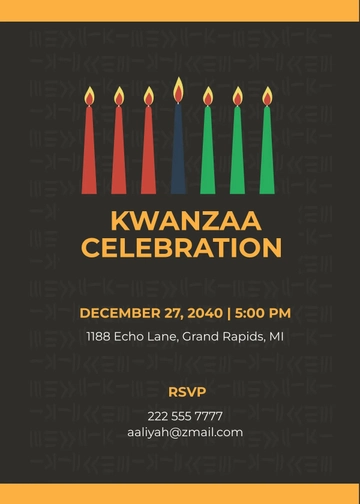 Free Kwanzaa Invitation Template to Edit Online