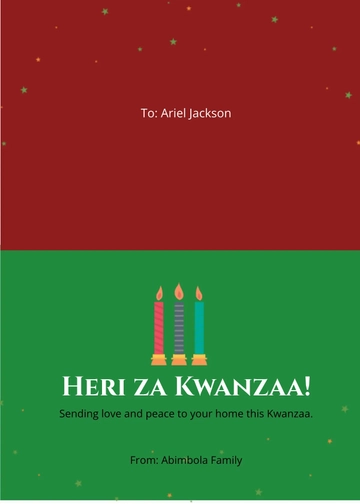 Free Kwanzaa Holiday Card Template to Edit Online
