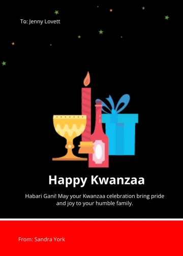 Free Happy Kwanzaa Greeting Card Design Template to Edit Online