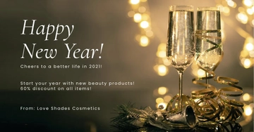 Free Happy New Year Facebook Post Template to Edit Online