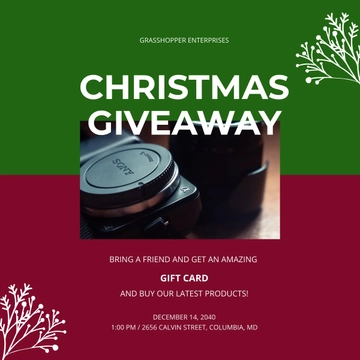Free Christmas Giveaway Instagram Post Template to Edit Online