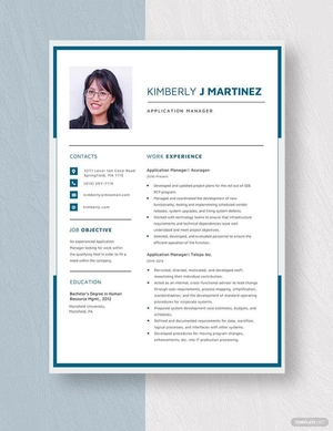 Application Manager Resume