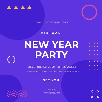 Free New Year Party Instagram Post Template to Edit Online