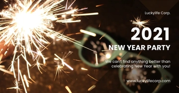 Free New Year Party Facebook Post Template to Edit Online